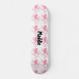 Cool Roze & Wit Verlichting Ontwerp Meisjes Aangep Persoonlijk Skateboard