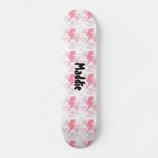 Cool Roze & Wit Verlichting Ontwerp Meisjes Aangep Persoonlijk Skateboard
