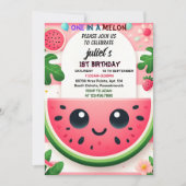 Cool roze zomer een in een meloen eerste 1e verjaa kaart (Voorkant)