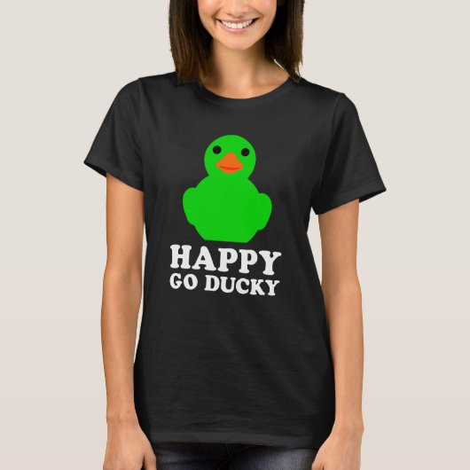 Cool Rubber Duck Lucky Ducky Quack Cute Animal Gra T-shirt (Voorkant)