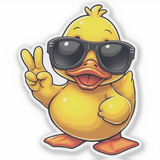 Cool Rubber Duckie vrede Sticker (Voorkant)