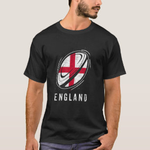 Cool Rugby Bal op Engeland Vlag voor Engelse Rugby T-shirt