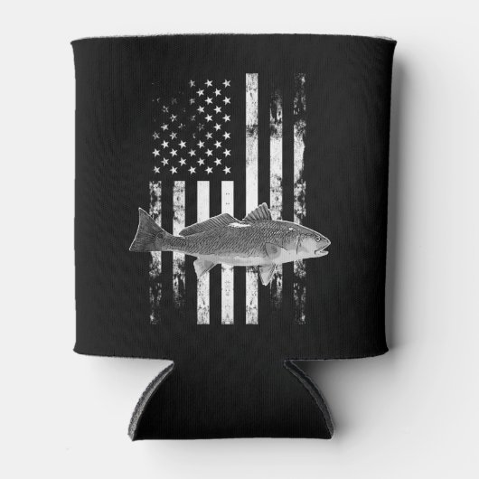 Cool Rugged American Flag Redfish Vist Blikjeskoeler (Voorkant)