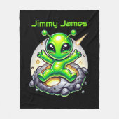 Cool ruimteliefhebbers voeg naam alien toe fleece deken (Voorkant)