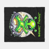 Cool ruimteliefhebbers voeg naam alien toe fleece deken (Voorkant (Horizontaal))