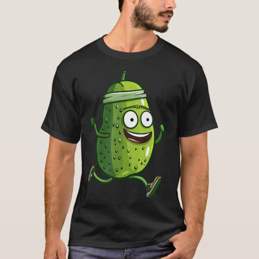 Cool Running Pickle With Headband For Sports And R T-shirt (Voorkant)