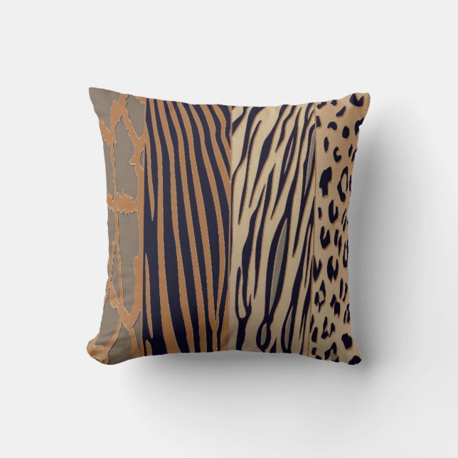 Cool Rustic Animal Gedrukte Zebra Stripe Pillow Kussen (Voorkant)