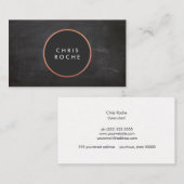 Cool Rustic Copper Circle Emblem Black Chalkboard Visitekaartje (Voorkant / Achterkant)