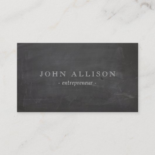 Cool Rustic  Guy's Black Chalkboard Visitekaartje (Voorkant)