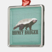Cool Rustic Honey Badger Metalen Ornament (Links)
