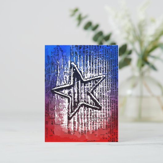 Cool Rustic Lone Star Pop Art Print Briefkaart (Staand voorkant)