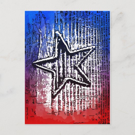 Cool Rustic Lone Star Pop Art Print Briefkaart (Voorkant)