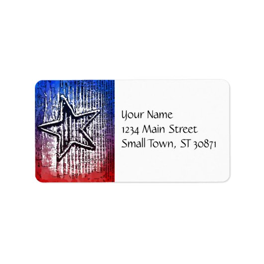 Cool Rustic Lone Star Pop Art Print Etiket (Voorkant)
