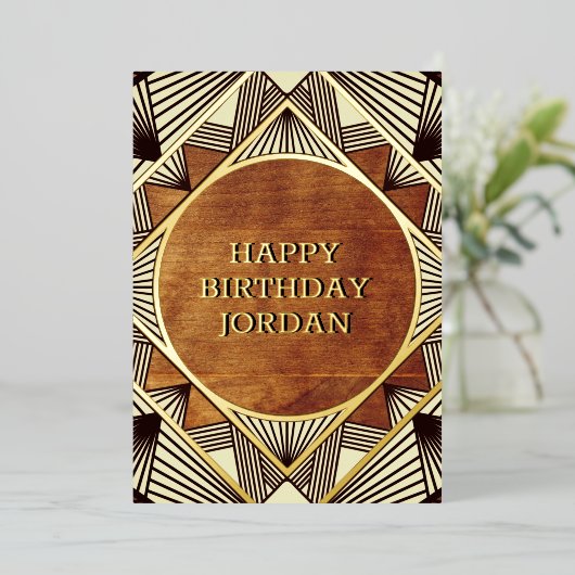 Cool Rustic Retro Masculine - Aangepaste verjaarda Folie Uitnodiging (Staand Voorkant)