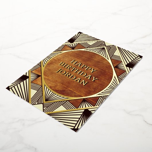 Cool Rustic Retro Masculine - Aangepaste verjaarda Folie Uitnodiging (Gedraaid)