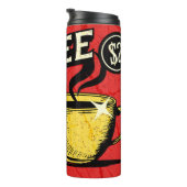 Cool rustic vintage coffee mug Red background Thermosbeker (Geroteerd rechts)