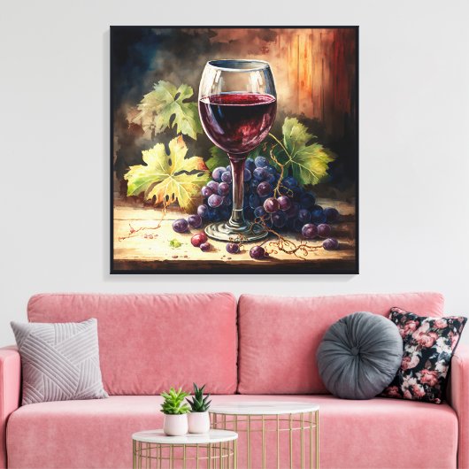 Cool Rustic wine lovers Canvas Print (Insitu (Woonkamer))