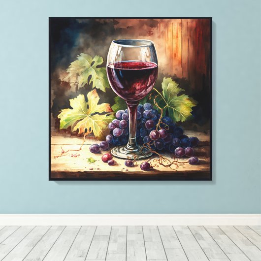 Cool Rustic wine lovers Canvas Print (Insitu (Houten vloer))