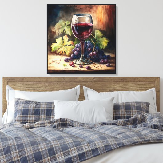 Cool Rustic wine lovers Canvas Print (Insitu (Slaapkamer))