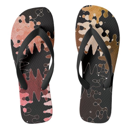 COOL Rustieke Abstracte Vormen Teenslippers (Voetbed)