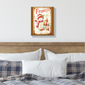 Cool rustieke kunst Winter café Bruine achtergrond Canvas Afdruk (Insitu (Slaapkamer))