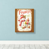 Cool rustieke kunst Winter café Bruine achtergrond Canvas Afdruk (Insitu (Houten vloer))