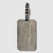 Cool  rustieke oude hout Gepersonaliseerd naam Bagagelabel (Voorkant (verticaal))