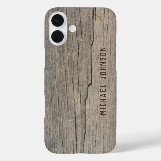 Cool rustieke oude hout Gepersonaliseerd naam Case-Mate iPhone Case (Achterkant)
