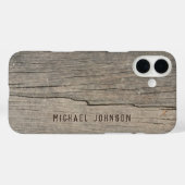 Cool rustieke oude hout Gepersonaliseerd naam Case-Mate iPhone Case (Achterkant (horizontaal))