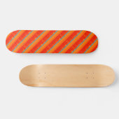 Cool Rustisch Blauw Oranje Gele Rode Stripes Persoonlijk Skateboard (Horizontaal)