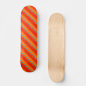 Cool Rustisch Blauw Oranje Gele Rode Stripes Persoonlijk Skateboard (Voorkant)