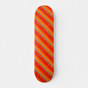 Cool Rustisch Blauw Oranje Gele Rode Stripes Persoonlijk Skateboard