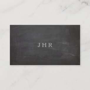 Cool Rustisch Monogram zwart karton Visitekaartje