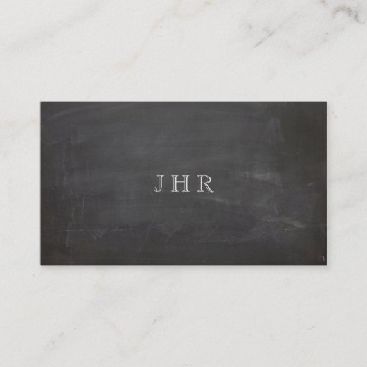 Cool Rustisch Monogram zwart karton Visitekaartje (Voorkant)
