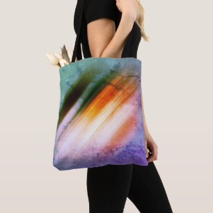 Cool Rustisch Paars Blauw Oranje Gele Stripes Tote Bag