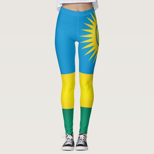 Cool Rwanda Flag Mode Leggings (Voorkant)