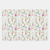 Cool Safari-Oerwouden getild Inpakpapier Vel (Voorkant 3)