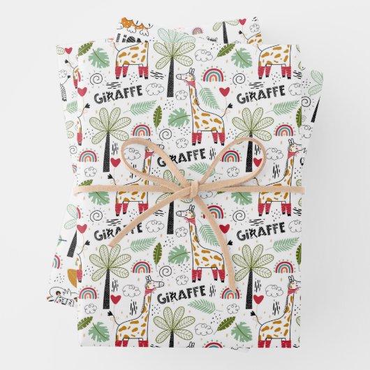 Cool Safari-Oerwouden getild Inpakpapier Vel (In situ)