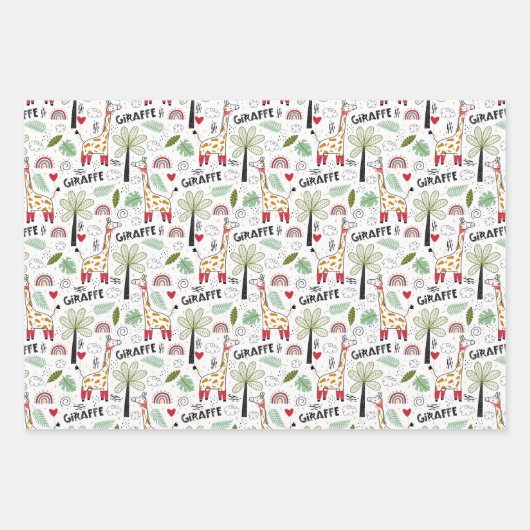 Cool Safari-Oerwouden getild Inpakpapier Vel (Voorkant)