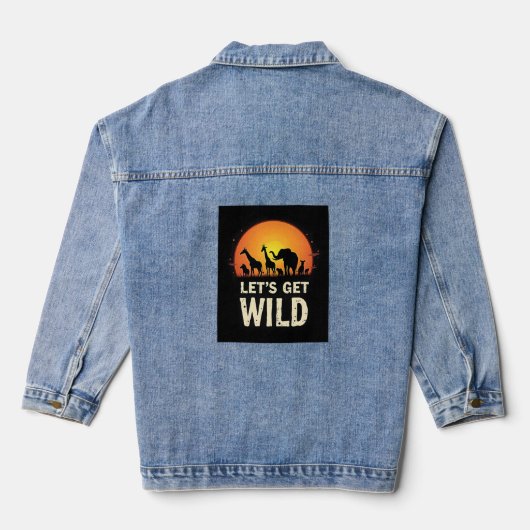Cool safari-ontwerp voor mannen vrouwen kinderen s denim jacket (Achterkant)