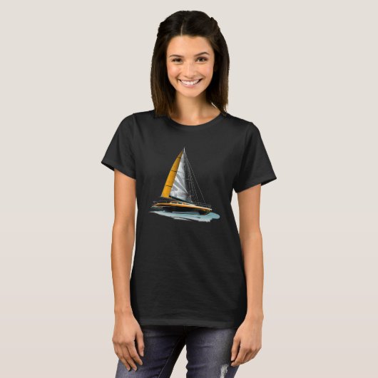 Cool sailing Motorboat for Captains T-shirt (Voorkant volledig)
