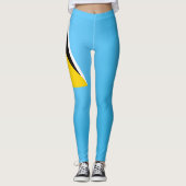 Cool Saint Lucia Vlag Mode Leggings (Voorkant)