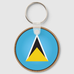 Cool Saint Lucia-vlaggenzegel Sleutelhanger