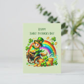 Cool Saint Patrick's Day leprechaun Feestdagenkaart (Staand voorkant)