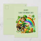 Cool Saint Patrick's Day leprechaun Feestdagenkaart (Voorkant / Achterkant)