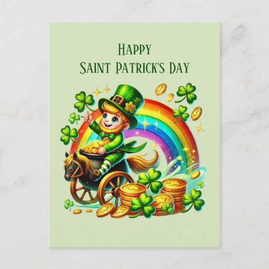 Cool Saint Patrick's Day leprechaun Feestdagenkaart (Voorkant)