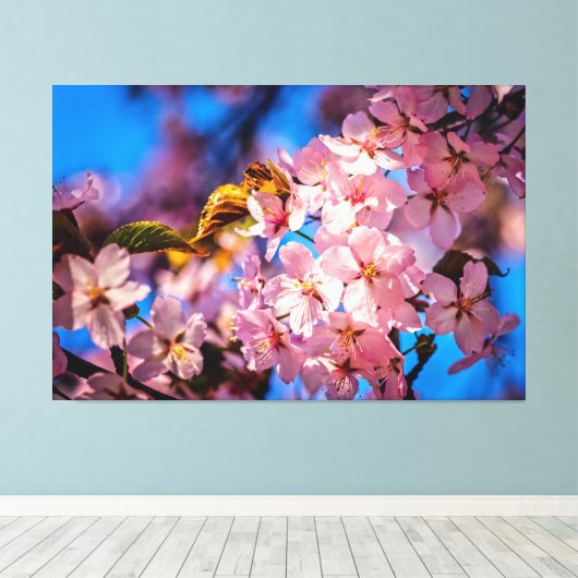 Cool Sakura Garland Canvas Afdruk (Insitu (Houten vloer))