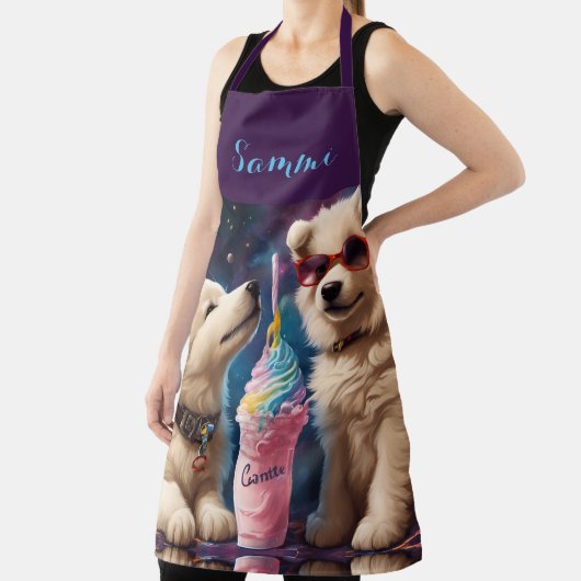 Cool Samoyed Puppies uit deze wereld milkshake Schort (Insitu)