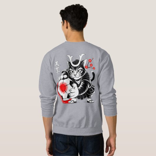 Cool Samurai Cat Soccer For Anime & Art Lovers Trui (Achterkant volledig)