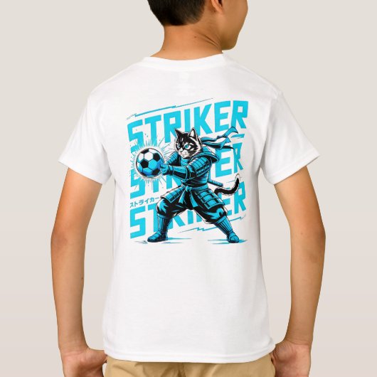  Cool Samurai Cat Soccer Striker - Gift for soccer T-shirt (Achterkant)